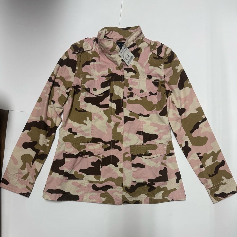 Marshall Women's Pink and Brown Camouflage Utility Jacket